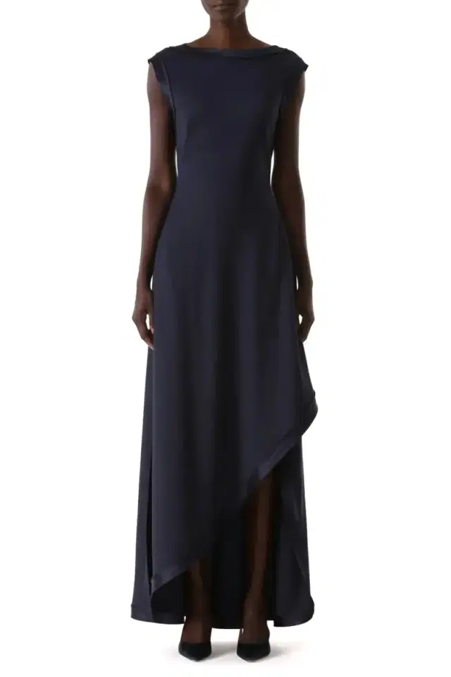 WASHED TWILL ASYMMETRICAL GOWN