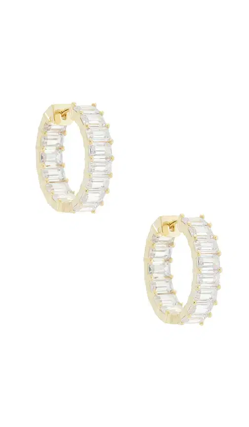 By Adina Eden Baguette Hoop Earring