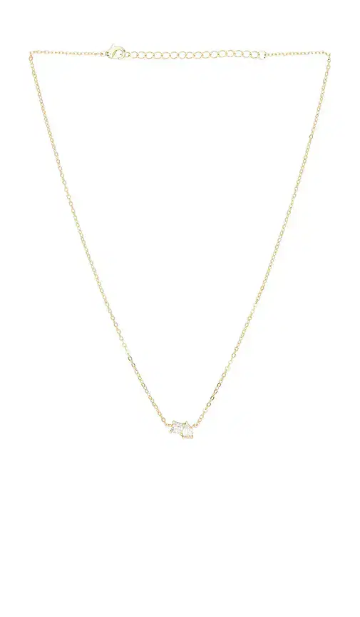 By Adina Eden Cz Princess Cut X Baguette Pendant Necklace