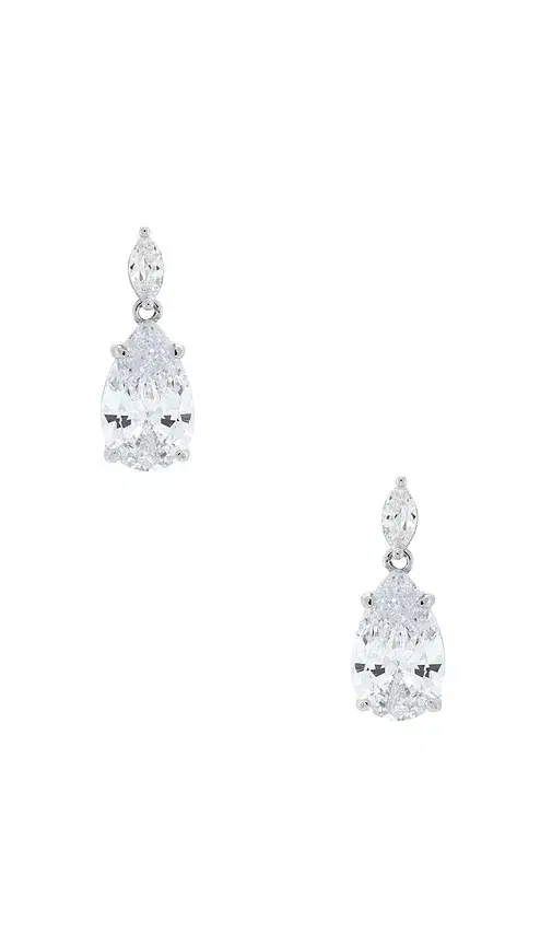 Fancy Cz Marquise X Pear Dangle Stud Earring