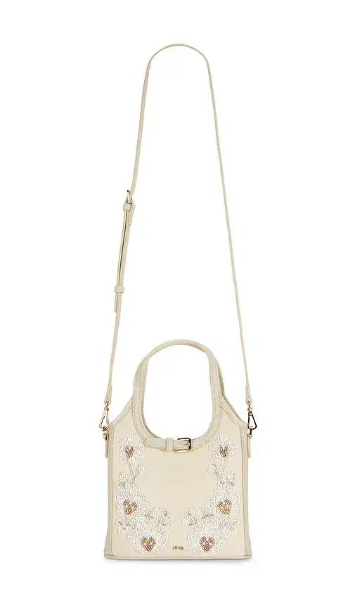 JW PEI Brooke Mini Belted Embellished Orchid Beaded Top Handle Bag
