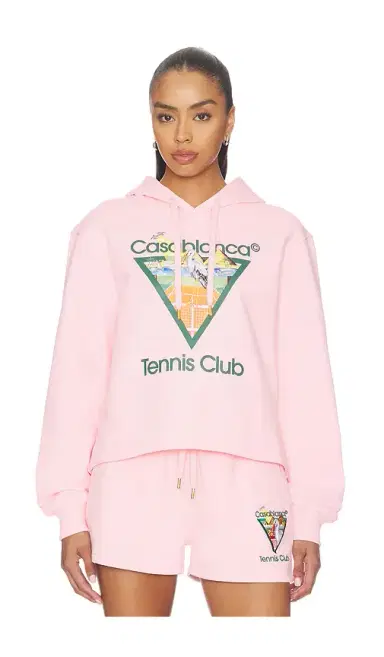 Casablanca Tennis Club Cropped Hoodie | Thumbnail 1 Casablanca Tennis Club Cropped Hoodie | Thumbnail 1