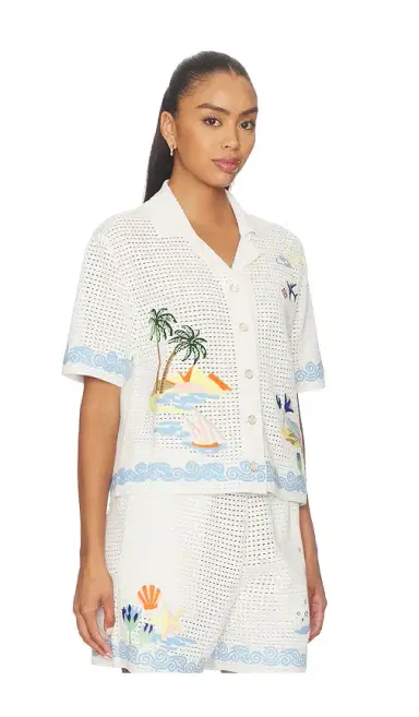 Casablanca Oasis Crochet Beach Shirt | Thumbnail 3
