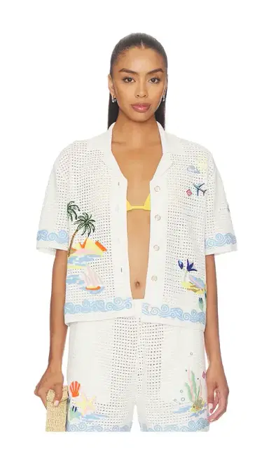 Casablanca Oasis Crochet Beach Shirt | Thumbnail 1