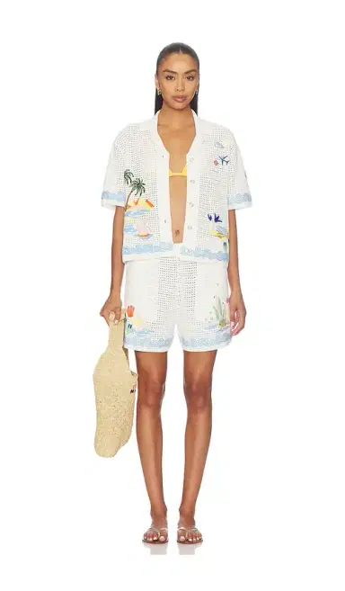 Casablanca Oasis Crochet Beach Shorts | Thumbnail 5 Casablanca Oasis Crochet Beach Shorts | Thumbnail 5