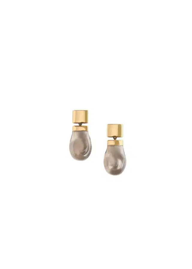 Khaite Keefe Earrings In Antique Gold With Smoke