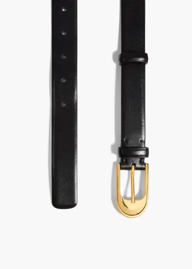 Khaite Dome Belt In Black Leather With Gold | Thumbnail 2 Khaite Dome Belt In Black Leather With Gold | Thumbnail 2