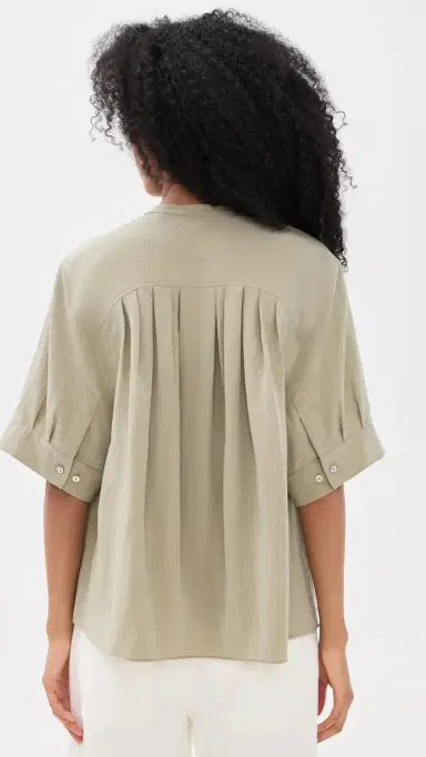 Vince A-Line Gathered Shirt alted Moss | Thumbnail 3