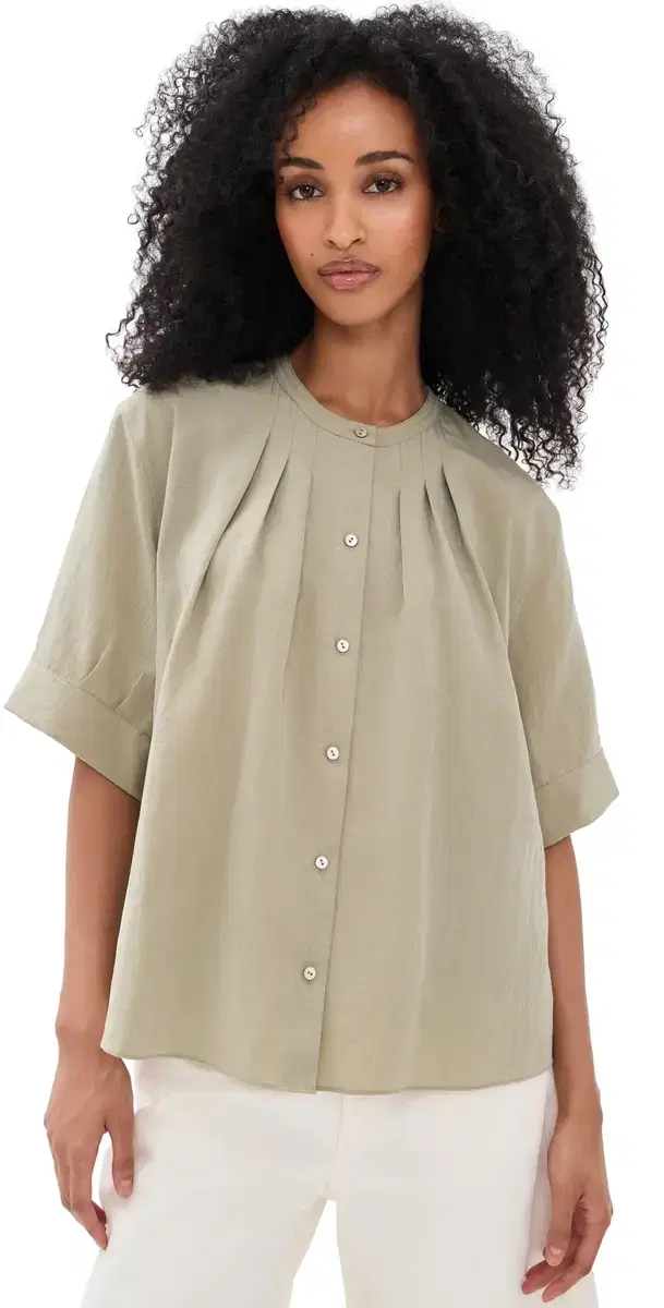 Vince A-Line Gathered hirt alted Moss