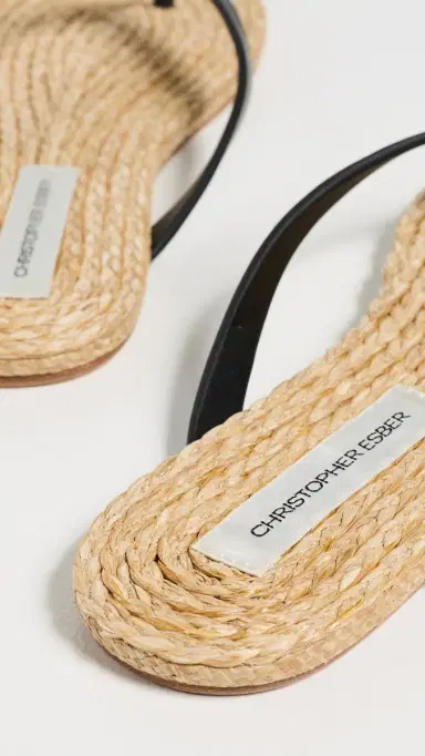 Christopher Esber Palma Flip Flops Black/Natural | Thumbnail 4