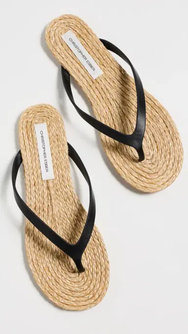 Christopher Esber Palma Flip Flops Black/Natural | Thumbnail 5