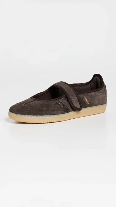 Adidas Samba Jane Shoes Aurora Coffee/Gold Met 5 | Thumbnail 2