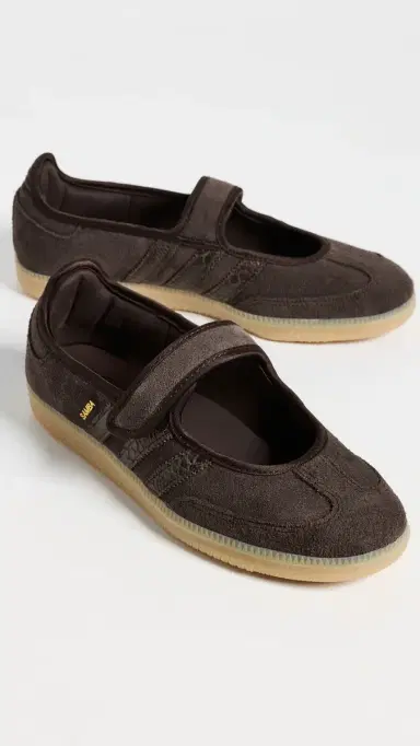 Adidas Samba Jane Shoes Aurora Coffee/Gold Met 5 | Thumbnail 5