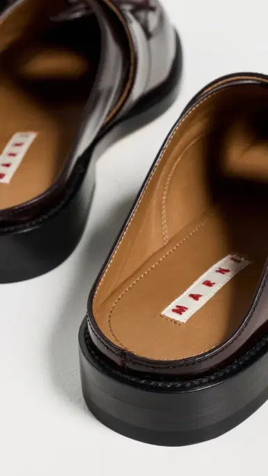 Marni Sabot Calfskin Loafers Black/Bordeaux | Thumbnail 4 Marni Sabot Calfskin Loafers Black/Bordeaux | Thumbnail 4