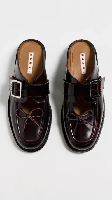 Marni Sabot Calfskin Loafers Black/Bordeaux | Thumbnail 5 Marni Sabot Calfskin Loafers Black/Bordeaux | Thumbnail 5