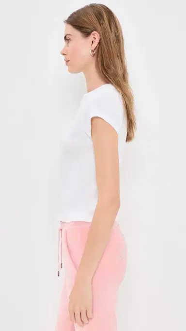 Sporty & Rich x Juicy Couture Emblem Essentials Tee White/Rose S | Thumbnail 4
