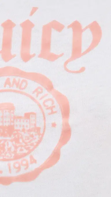 Sporty & Rich x Juicy Couture Emblem Essentials Tee White/Rose S | Thumbnail 6