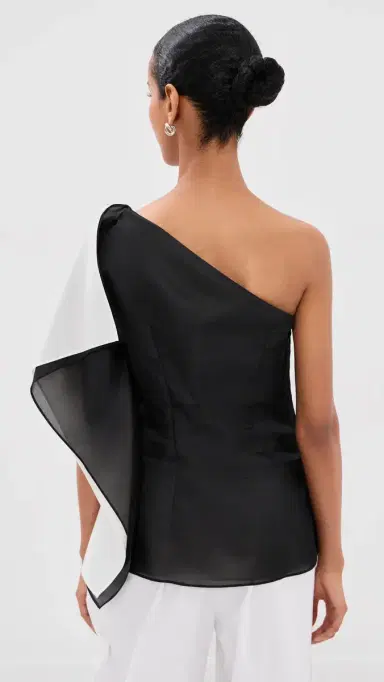 Róhe Sculptural Double Layered Top Black | Thumbnail 3 Róhe Sculptural Double Layered Top Black | Thumbnail 3
