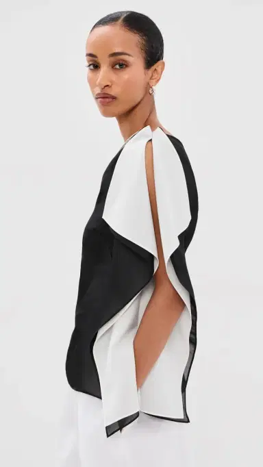 Róhe Sculptural Double Layered Top Black | Thumbnail 4 Róhe Sculptural Double Layered Top Black | Thumbnail 4