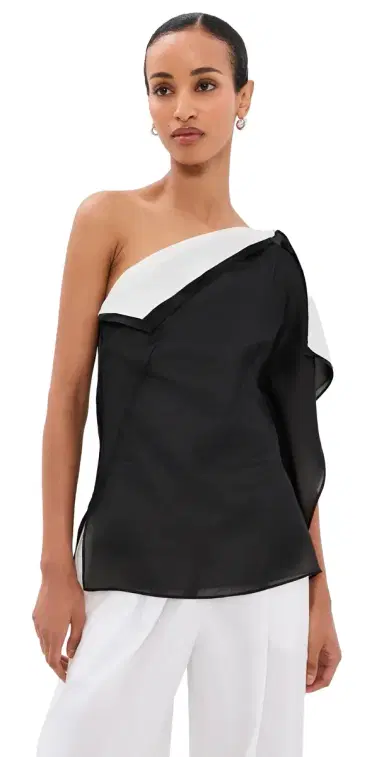Róhe Sculptural Double Layered Top Black | Thumbnail 1 Róhe Sculptural Double Layered Top Black | Thumbnail 1