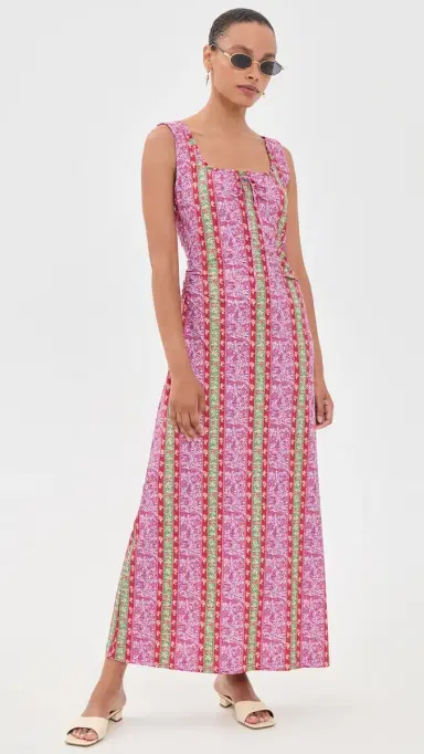 Hill House Home The Coraline Dress Etched Floral Stripe M | Thumbnail 2