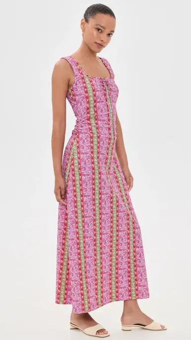 Hill House Home The Coraline Dress Etched Floral Stripe M | Thumbnail 4