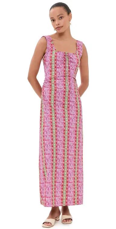 Hill House Home The Coraline Dress Etched Floral Stripe M | Thumbnail 1
