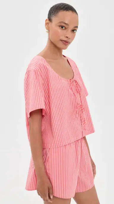 Lunya Airy Cotton Tie Front Top | Thumbnail 4