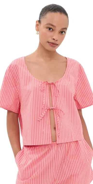 Lunya Airy Cotton Tie Front Top | Thumbnail 1