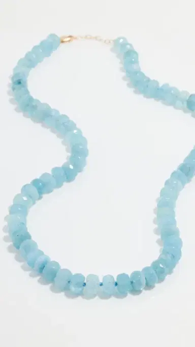 JIA JIA 14k Aquamarine Crystal Necklace Aqua One Size | Thumbnail 4