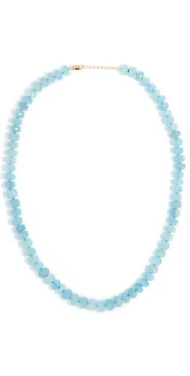 JIA JIA 14k Aquamarine Crystal Necklace Aqua One Size | Thumbnail 1