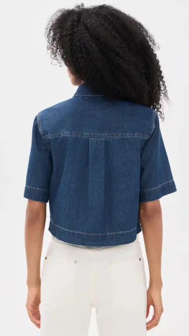 Veronica Beard Jean Spruce Button Down Shirt | Thumbnail 3 Veronica Beard Jean Spruce Button Down Shirt | Thumbnail 3