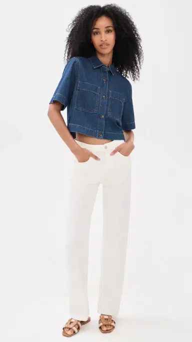 Veronica Beard Jean Spruce Button Down Shirt | Thumbnail 5 Veronica Beard Jean Spruce Button Down Shirt | Thumbnail 5
