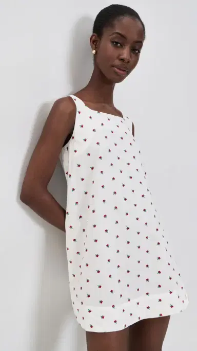 La Maregold The Clara Mini Dress White Petite Flower | Thumbnail 2