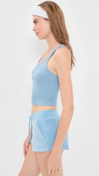 Sporty & Rich X Juicy Couture Crown Ribbed Tank Sky Blue M | Thumbnail 4