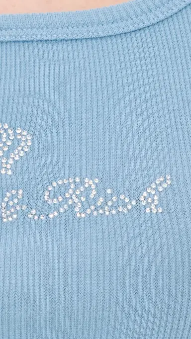 Sporty & Rich X Juicy Couture Crown Ribbed Tank Sky Blue M | Thumbnail 6