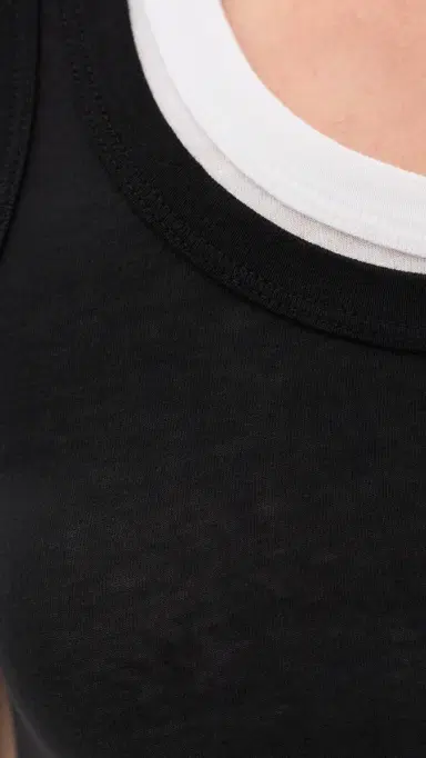 Enza Costa Tissue Jersey Layered Tanks Black/White | Thumbnail 6