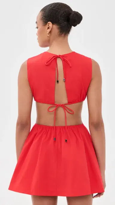Solid & Striped The Sabine Mini Dress Lipstick Red L | Thumbnail 3