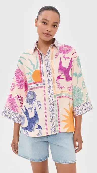 Agua Bendita Chrissy Button Down Shirt Multicolor | Thumbnail 2