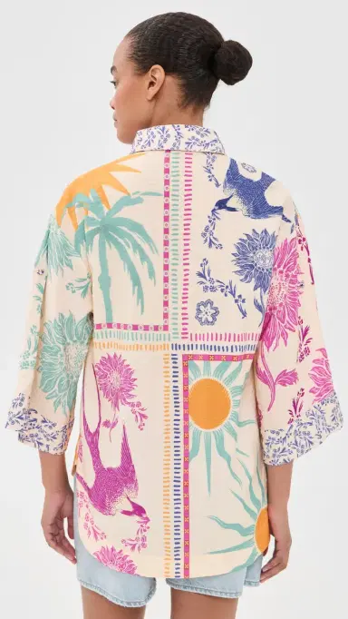 Agua Bendita Chrissy Button Down Shirt Multicolor | Thumbnail 3