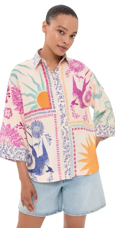 Agua Bendita Chrissy Button Down Shirt Multicolor | Thumbnail 1