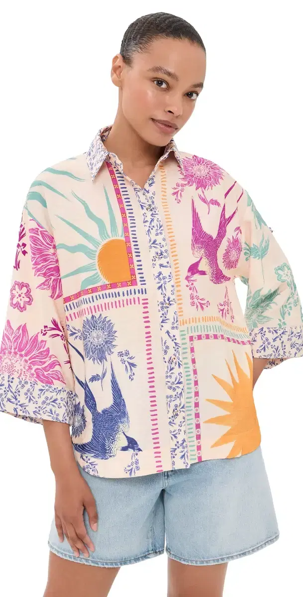 Agua Bendita Chrissy Button Down hirt Multicolor