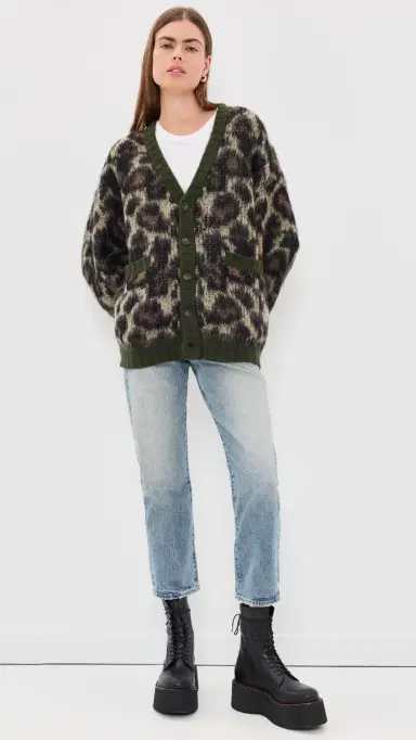 R13 Oversized Cardigan Brown Leopard ohair | Thumbnail 5
