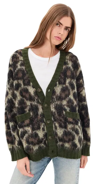 R13 Oversized Cardigan Brown Leopard ohair | Thumbnail 1