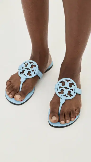 Tory Burch Miller Nail Polish Sandals Washed Sky 6 | Thumbnail 3