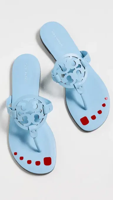 Tory Burch Miller Nail Polish Sandals Washed Sky 6 | Thumbnail 5