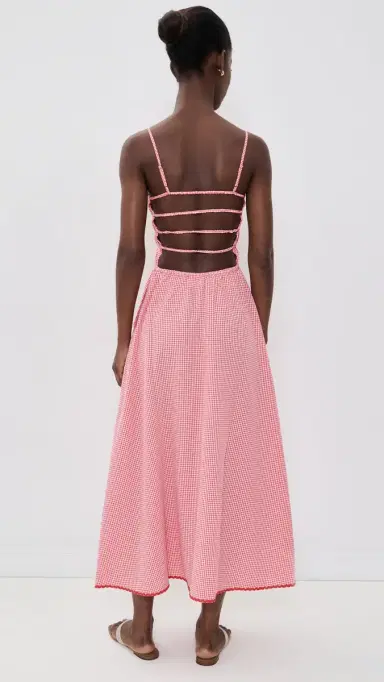 Solid & Striped The Delta Midi Dress Lipstick Red L | Thumbnail 4