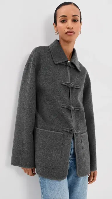 Róhe Double-Faced Wool Jacket Dark Grey Melange | Thumbnail 2 Róhe Double-Faced Wool Jacket Dark Grey Melange | Thumbnail 2