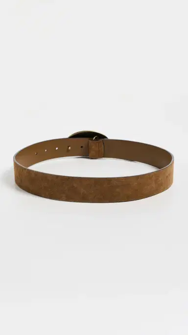 Madewell G Oval Plaque Belt Aged Cognac Suede | Thumbnail 4