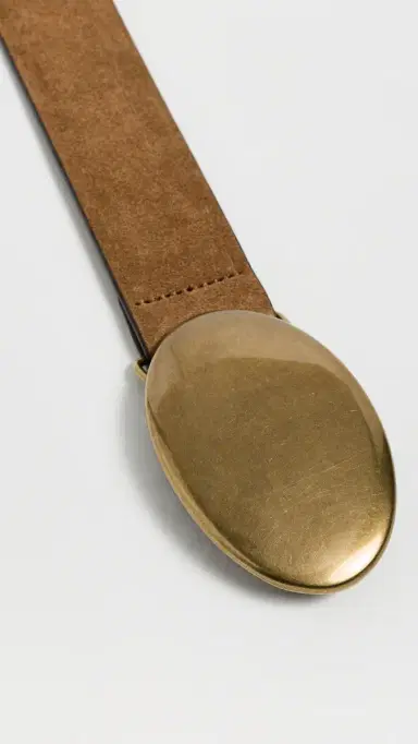 Madewell G Oval Plaque Belt Aged Cognac Suede | Thumbnail 5